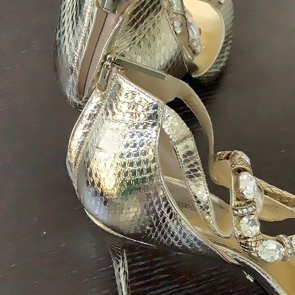 Roberto Cavalli high heels open toe, sz 40, Gold - Picture 7 of 7